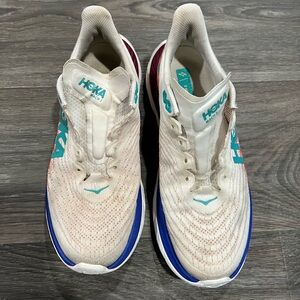 Hoka Cream and Blue Athletic Sneakers Women’s Size 9